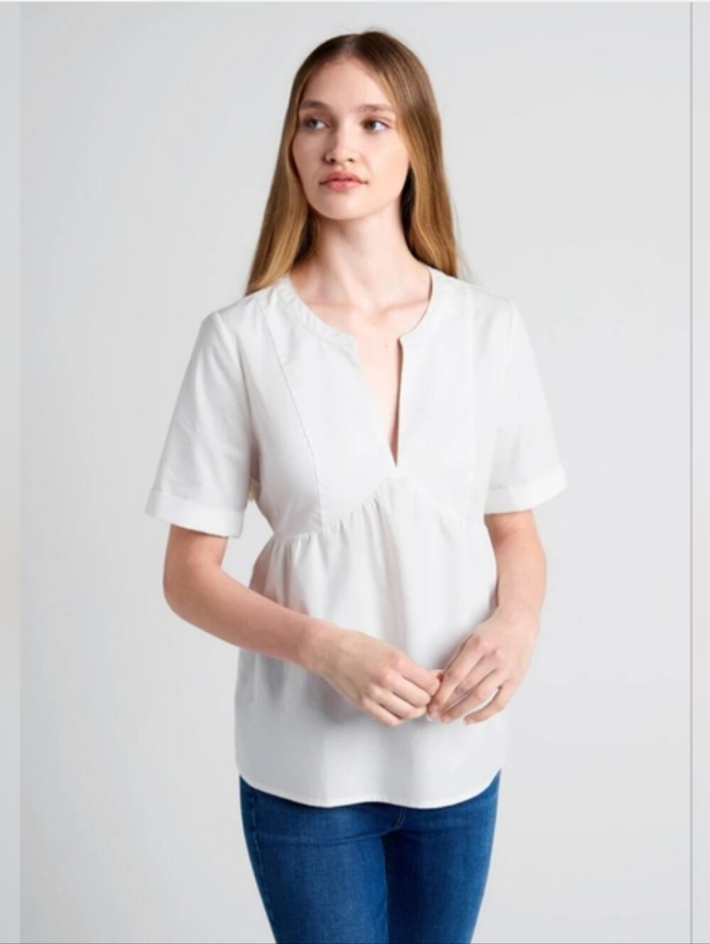 NWT Modcloth crisp ivory hue cotton blouse